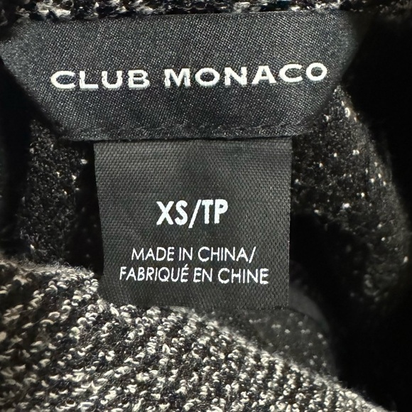 Club Monaco Women’s Black Gray Tweed Open Blazer Sweater Size XS Long Sleeve - Picture 5 of 12